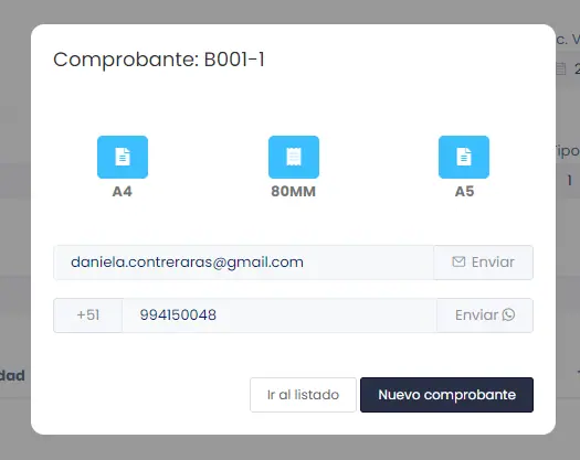 Cómo emitir comprobantes electrónicos: Facturas y Boletas — captura 13