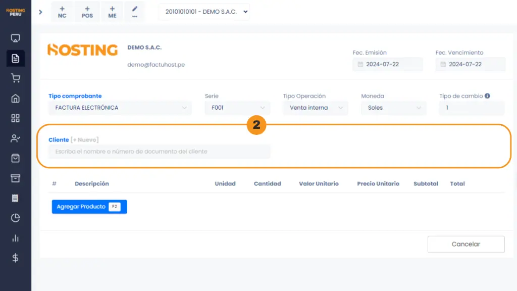 Cómo emitir comprobantes electrónicos: Facturas y Boletas — captura 3