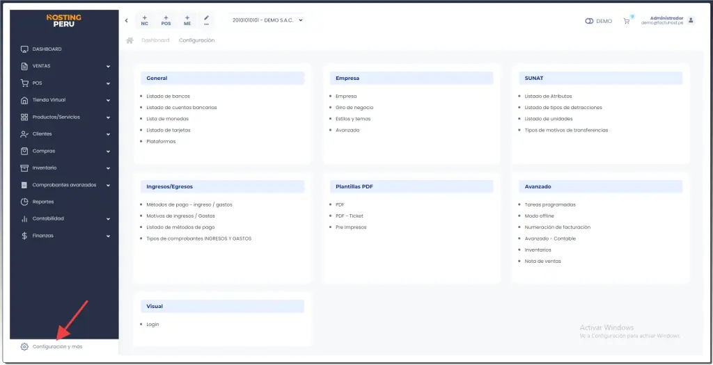Paso 5: Configurar tu establecimientos y series — captura 1