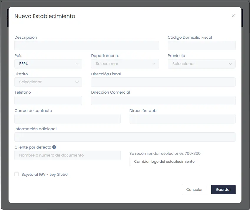 Paso 5: Configurar tu establecimientos y series — captura 4