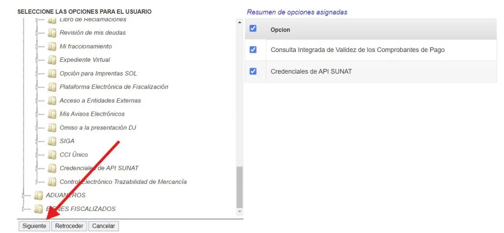 Paso 1: Creación de usuario secundario en plataforma SUNAT — captura 15