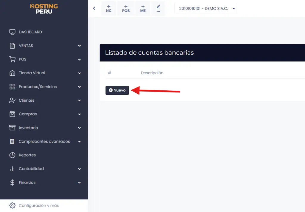 Paso 6: Configuración ingreso de dinero y Caja chica — captura 2