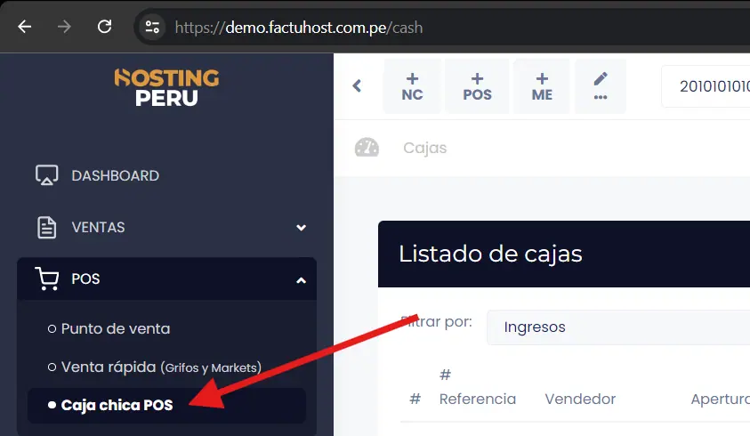 Paso 6: Configuración ingreso de dinero y Caja chica — captura 6