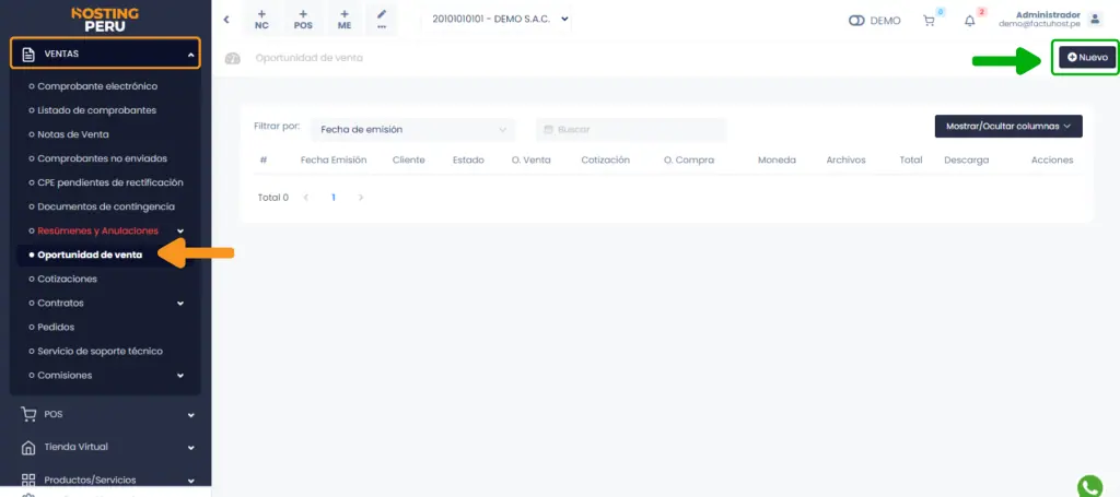 Documentos pre - venta: Oportunidad de Venta — captura 1