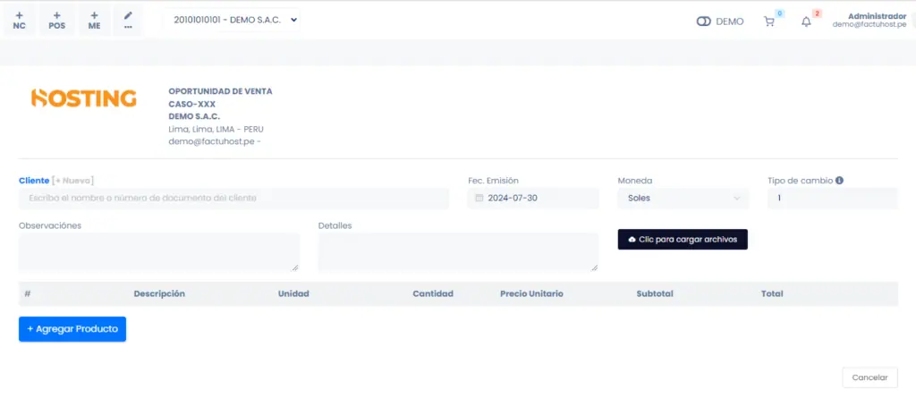 Documentos pre - venta: Oportunidad de Venta — captura 2