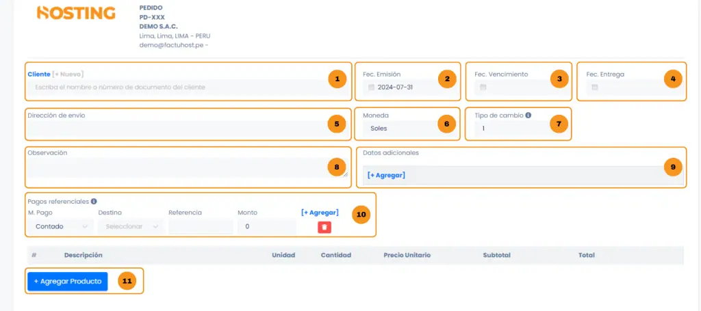 Documentos pre-venta: Pedidos — captura 2