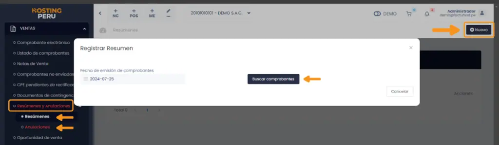 Comprobantes no enviados — captura 3