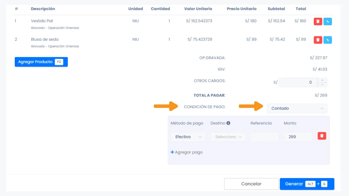 Cómo emitir comprobantes electrónicos: Facturas y Boletas — captura 8