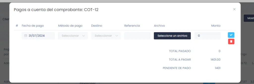 Documentos pre - venta: Cotizaciones — captura 8