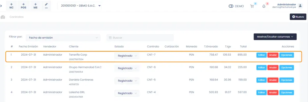 Documentos pre - venta: Contratos — captura 6