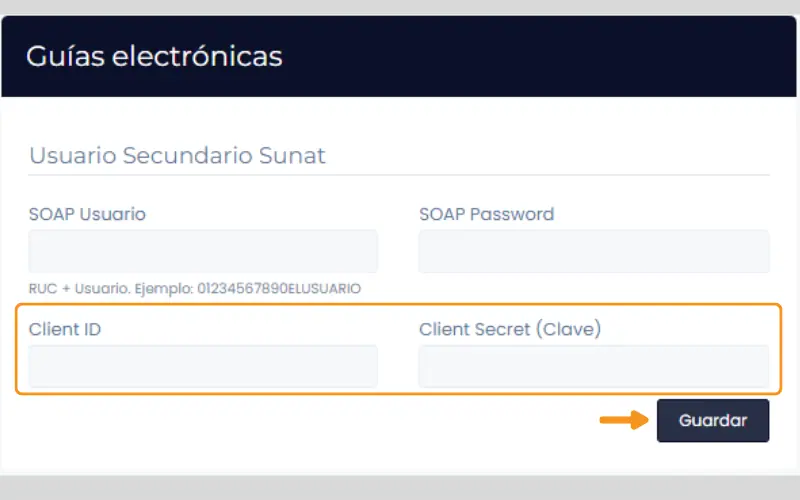 Guía de remisión: Configuraciones previas — captura 5