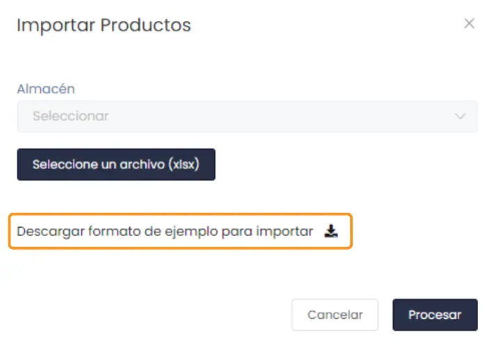 Productos: Importar masivamente — captura 2
