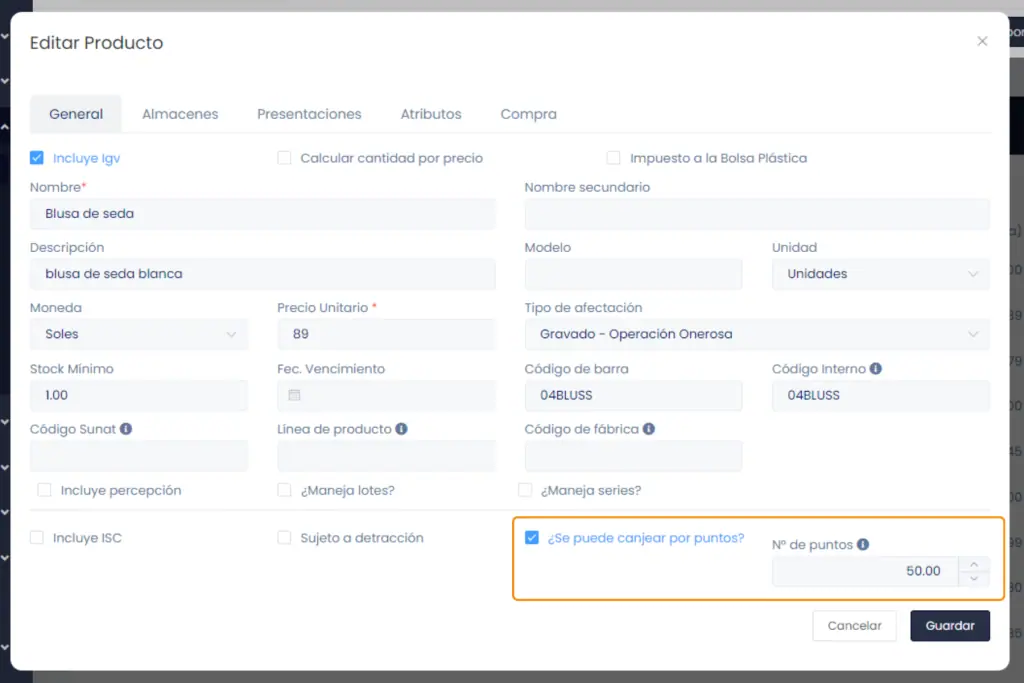 Acumular puntos por compras y canjearlos — captura 5