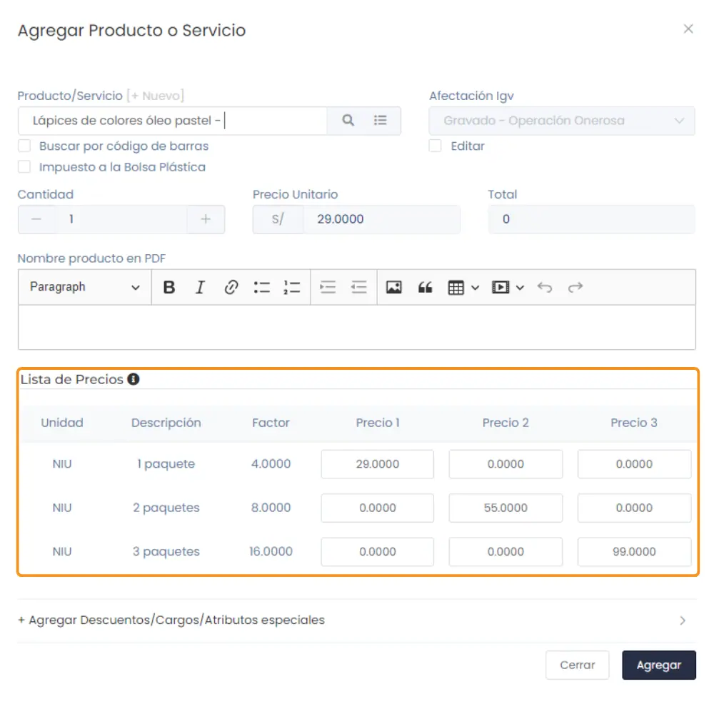 Creación avanzada de productos — captura 5