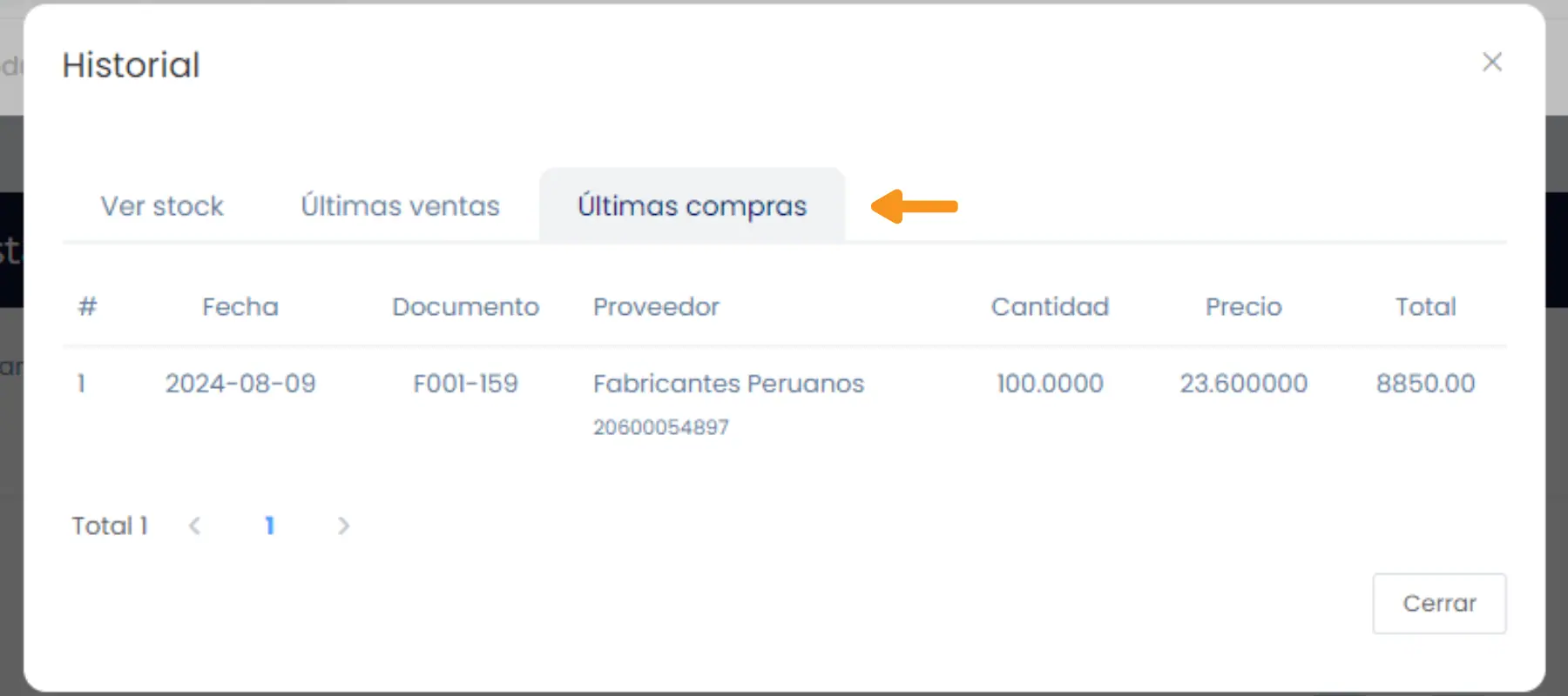 Listado de productos — captura 3