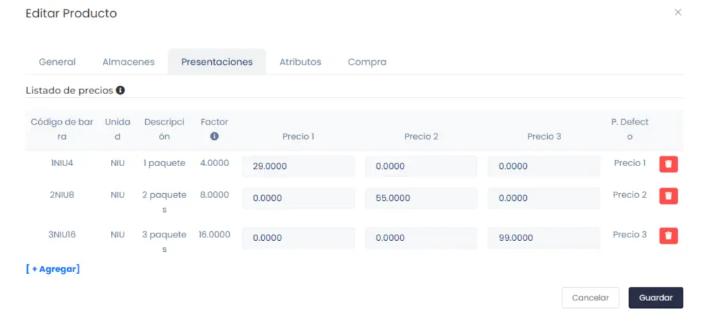 Creación avanzada de productos — captura 4
