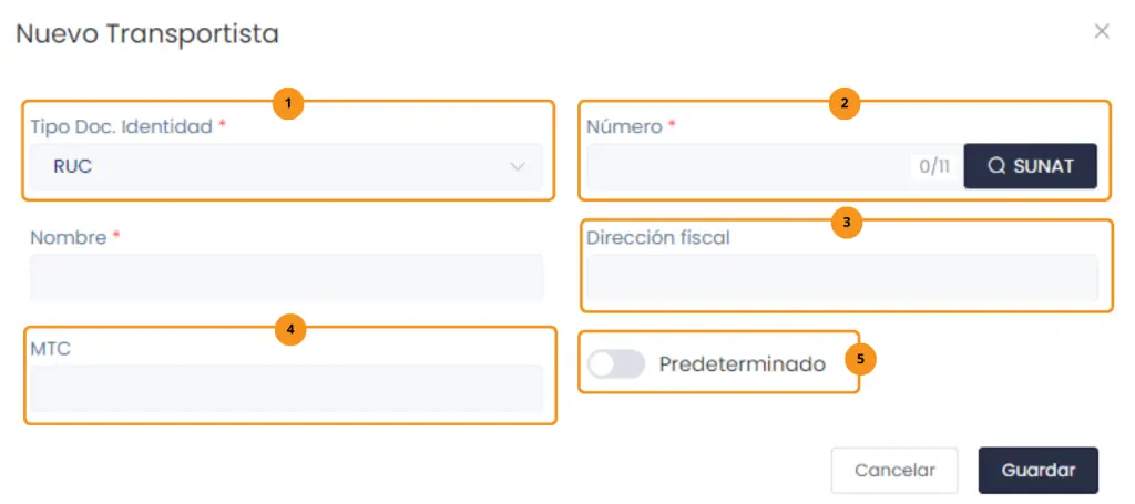 Registrar transportistas — captura 2