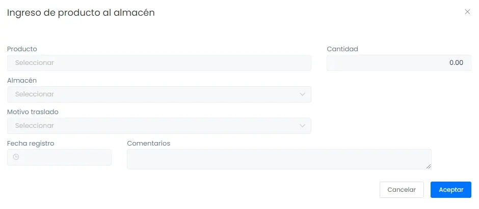 Movimientos libres de inventario — captura 3