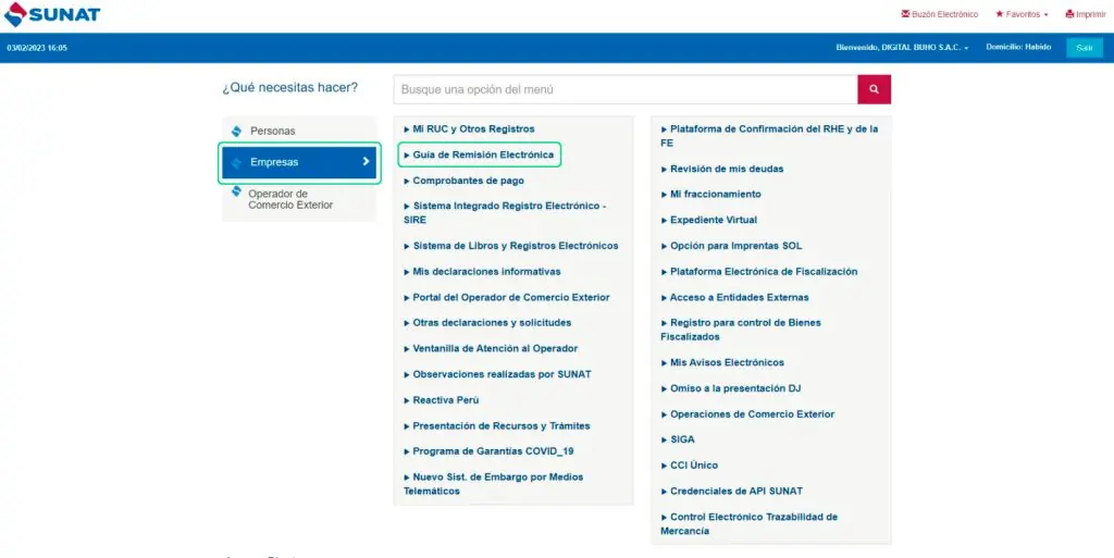 Consulta tu guía de remisión en SUNAT — captura 1