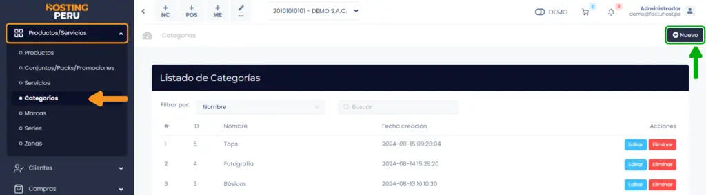Gestionar mis categorías — captura 1