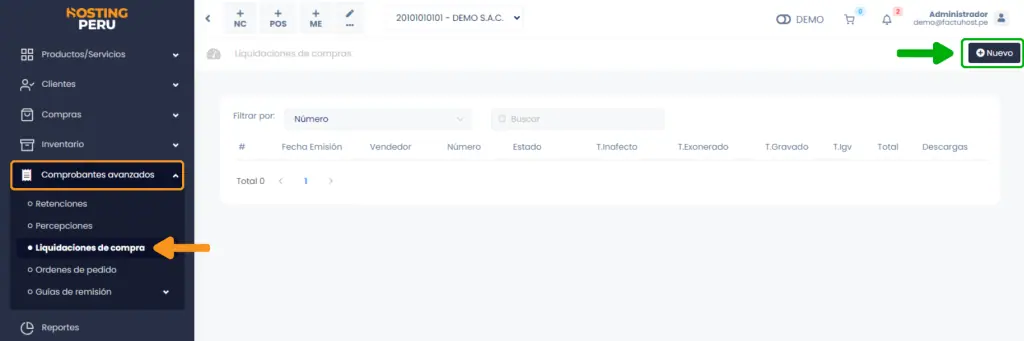 Liquidaciones de Compra — captura 1