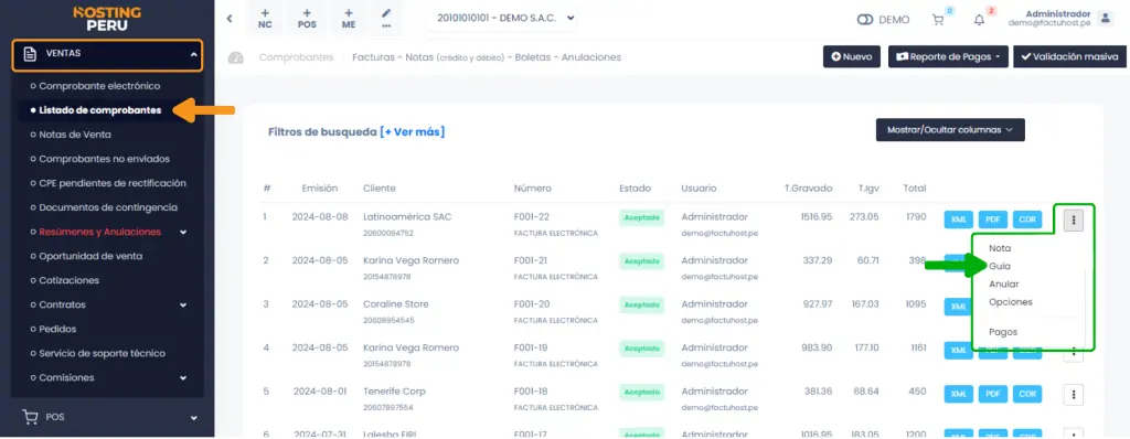 Cómo emitir Guías de Remisión — captura 5