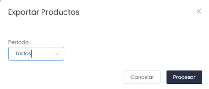 Productos: Exportar masivamente — captura 3