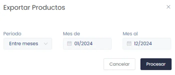 Productos: Exportar masivamente — captura 4