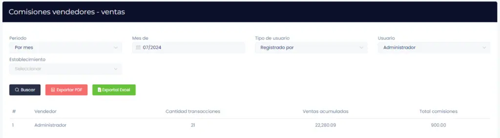 Ventas/Comisiones: Ventas — captura 4