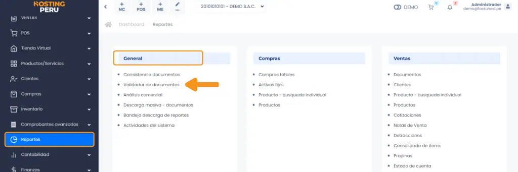 General: Validador de documentos — captura 1
