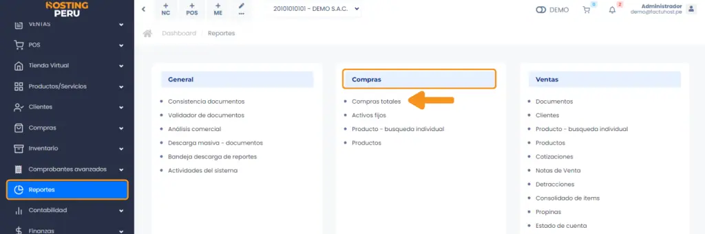 Compras: Reporte general — captura 1