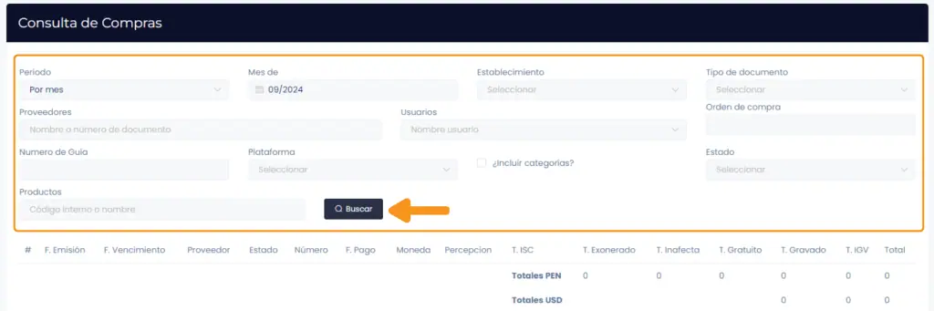 Compras: Reporte general — captura 3