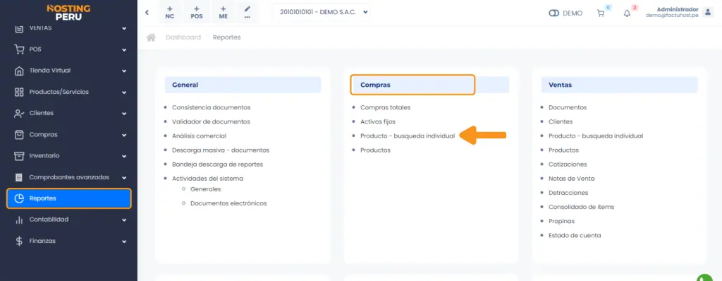Compras: Búsqueda individual de Producto — captura 1