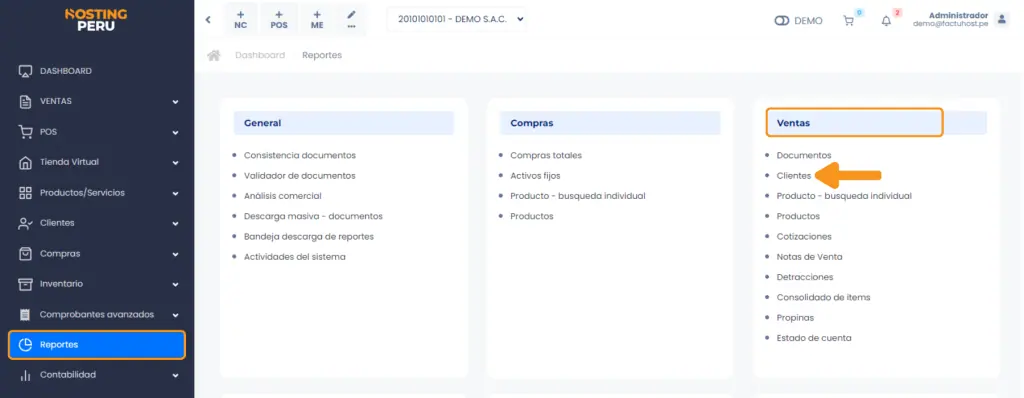 Venta: Clientes — captura 1
