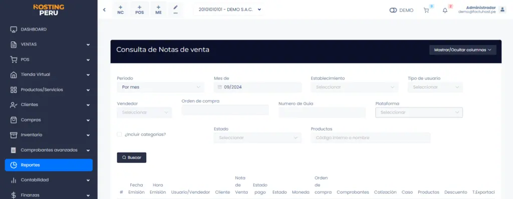 Ventas: Notas de ventas — captura 2