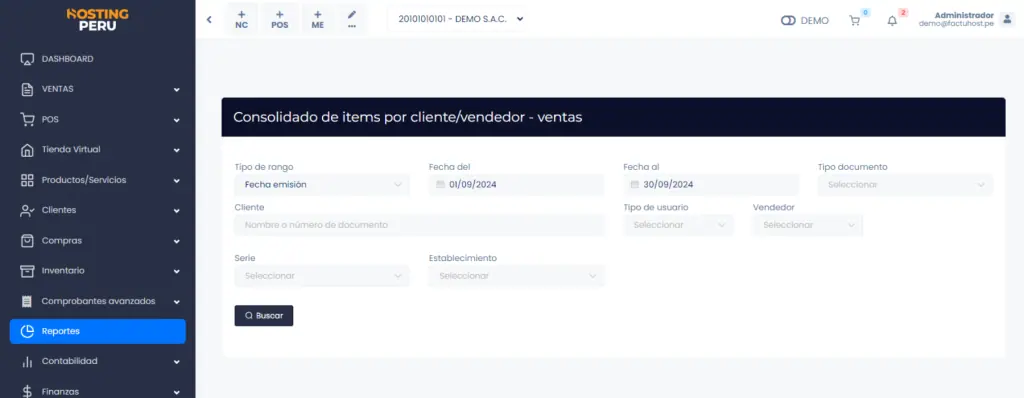 Ventas: Consolidado de ítem — captura 2