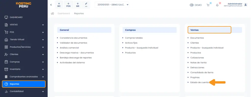 Ventas: Estado de cuenta — captura 1