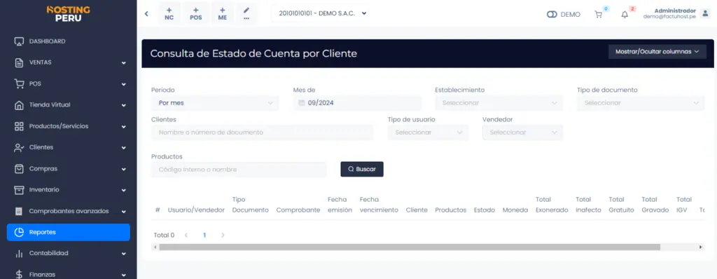 Ventas: Estado de cuenta — captura 2