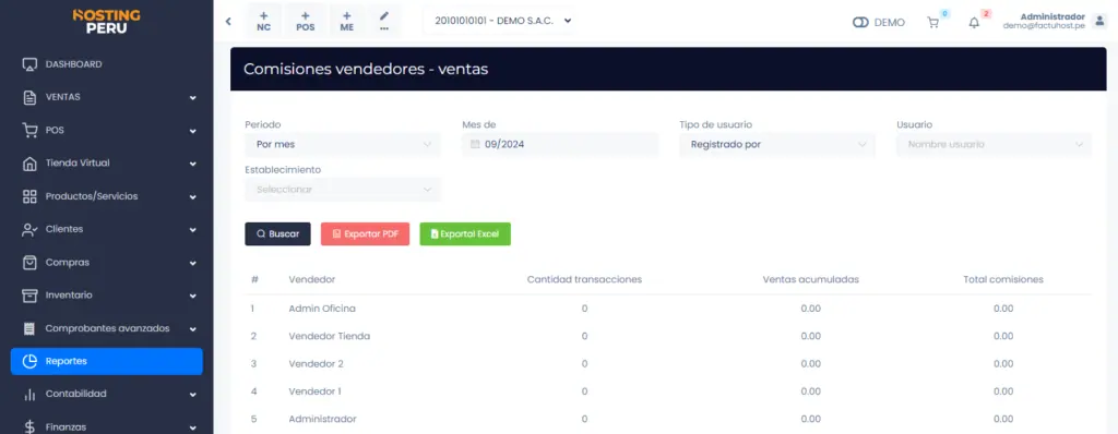 Ventas/Comisiones: Ventas — captura 2