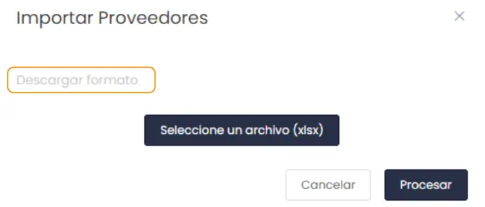 Proveedores: Importación masiva — captura 2