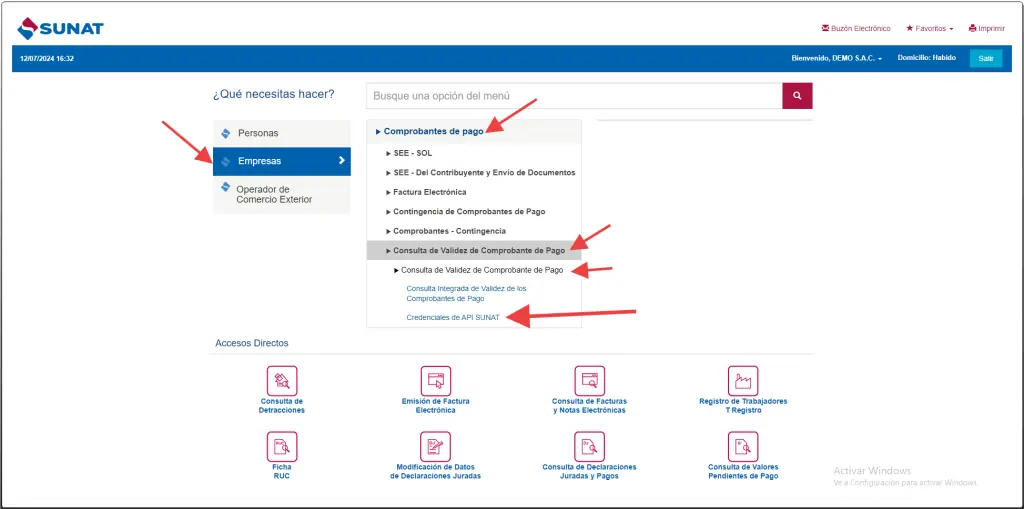 Paso 3: Configurar el Validador de documentos electrónicos — captura 3
