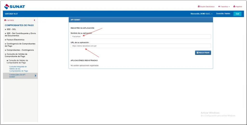 Paso 3: Configurar el Validador de documentos electrónicos — captura 4