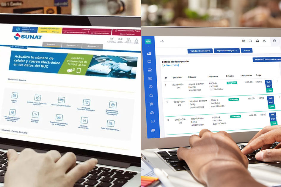 Sistema de facturación electrónica versus Sunat